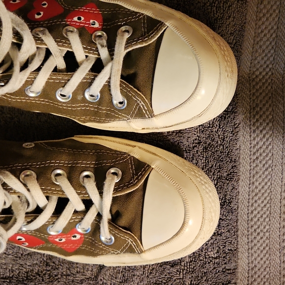 COMME DES GARCONS HIGH TOP UNISEX CONVERSE TENNIS SHOES - Picture 6 of 11